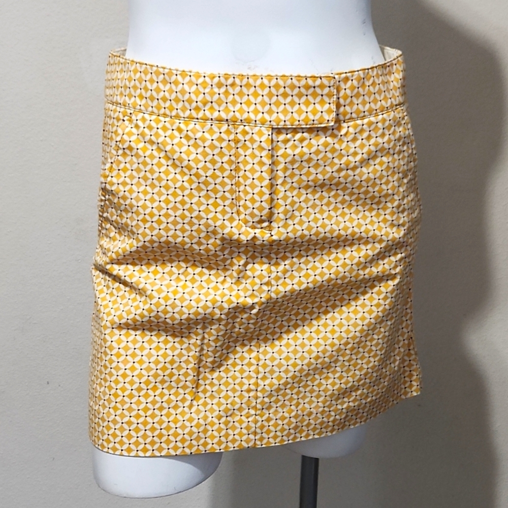 J Crew Retro Style Geo Print Mini Skirt Sz 0